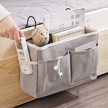 RuiyiF 2 Pack Bed Organizer Hanging with Metal Hooks, Bunk Bed Storage Pocket for Top Bunk Dormitory Bedside Storage for Books Phones Remote Control (Grey) : Amazon.ca: Home Bedside Pocket, Bed Organiser, Bedside Caddy, Bedside Organizer, Organized Bed, Bedside Shelf, Dorm Storage, Dorm Room Bedding, Storage Caddy