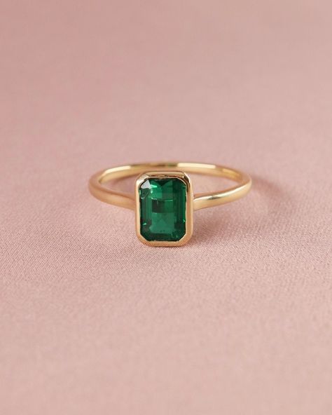 2 CT Green Emerald Cut Moissanite Bezel Setting Diamond 10K 14K 18K Solid White Yellow and Rose Gold Engagement Gift Ring Bridal Set Ring by GemStoneRingGB on Etsy Green Bezel Engagement Ring, Emerald Engagement Ring Minimal, Bezel Set Emerald Ring, Emerald Engagement Ring Bezel, Emerald Bezel Engagement Ring, Bezel Emerald Engagement Ring, Emerald Bezel Ring, Emerald Cut Emerald Ring, Green Moissanite Engagement Ring