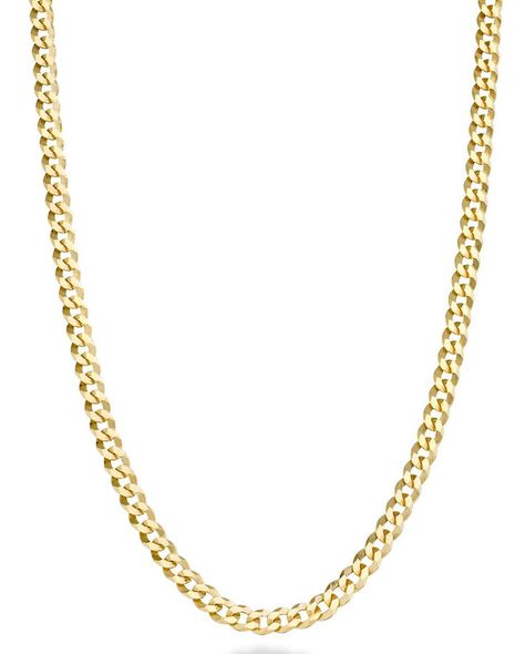 Miabella Solid 18k Gold Over 925 Sterling Silver Italian 3.5mm Diamond Cut Cuban Link Curb Chain Necklace for Women Men 16, 1 Affordable Fine Jewelry, Curb Chain Necklace, Womens Chokers, Cuban Link, Curb Chain, Necklace For Women, Diamond Cut, Womens Necklaces, Diamond Necklace