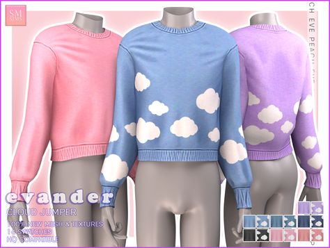 Kleos Sims, Cloud Jumper, Masculine Clothing, Kawaii Sweater, Cc Mods, Kawaii Boy, Sims 4 Game Mods, The Sims 4 Download, Rose Shirts