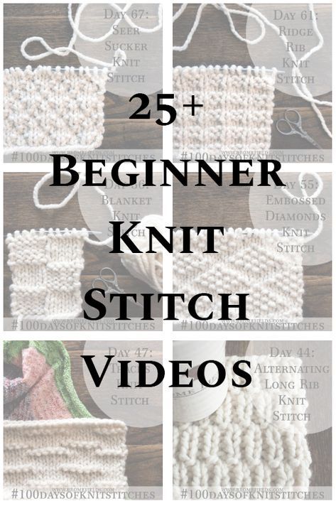 Knit Stitches For Beginners, Beginner Knit, Knitting Hacks, Beginner Knitting, Knitting Stitches Tutorial, Beginner Knitting Patterns, Knit Stitches, Knitting Instructions, Knitting Videos