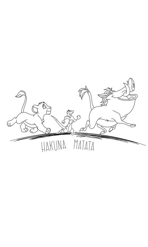 Hakuna Matata Tattoo Design, Lion King Stencil, Lion King Tattoo Stencil, Disney Tattoo Stencils, The Lion King Tattoo, Lion King Tattoos, Simba Tattoo, Bro Tattoos, Hakuna Matata Tattoo