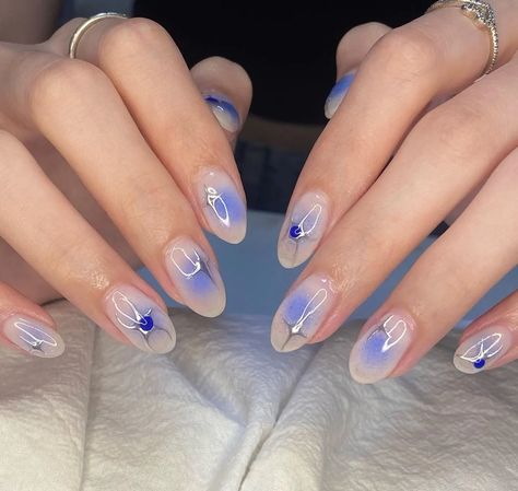 15 cute summer nails 2023 & summer nail designs you don't want to miss! I'm definitely getting #6 tomorrow - I just can't help myself! Too cute! gel nails simple summer nail trends vacation nails #nails #summernails #90s #manicure #ootd #style Blue Aura Nails, Aura Nails, Blue Aura, Hippie Nails, Airbrush Nails, Soft Nails, Jelly Nails, White Nail, Nagel Inspo