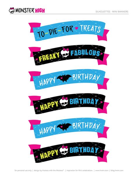 Monster High Birthday Party Ideas Diy Free Printables, Monster High Printables, Monster High Birthday Party, 22 Birthday, Diy Monsters, Slumber Party Games, High Characters, Monster High Party, Moster High