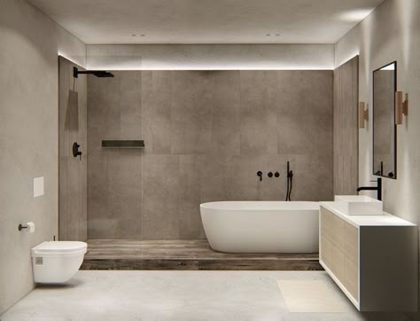 Luxury Bathroom Master Baths Modern, Big Bathroom Design, Minimal Bathroom Design, Bathroom Inspo Interior Design, Bathtub Ideas, Toilet And Bathroom Design, Tub Design, Minimal Bathroom, Modern Bathtub