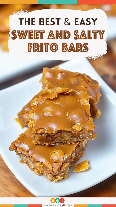 These Sweet and Salty Frito Bars are the perfect balance of crunchy, sweet, and salty! With just a few simple ingredients—Fritos, chocolate chips, peanut butter, and a quick sugar syrup—this no-bake recipe comes together in just 15 minutes. Whether you're making them for a party or a quick treat at home, they’re sure to be a hit. Try them today and see how fast they disappear! Fritos And Peanut Butter Recipe, Frito Dessert Peanut Butter, Sweet And Salty Bars, Peanut Butter Fritos Recipe, Recipes With Fritos Chips, Frito Candy Recipe, Frito Dessert, Recipes With Fritos, Frito Bars Recipe