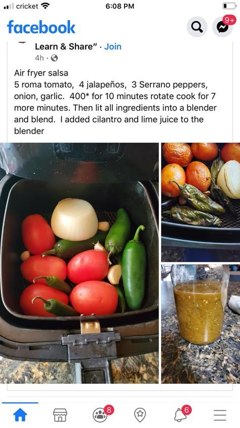 Air Fryer Salsa, Fresh Salsa, Air Fryer Recipes Easy, Air Fryer Recipes Healthy, Food Obsession, Appetizer Snacks, Food Hacks, Good Eats, Side Dish