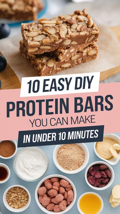 10 Easy DIY Protein Bars You Can Make in Under 10 Minutes (Snack Smarter Now!) All Natural Protein Bars, Diy Energy Bars, Fiber Bars Homemade, Healthy Bars Recipes Protein, Sugar Free Protein Bars Homemade, Protein Breakfast Bars Recipes, Diy Protein Snacks, Healthy Protein Bars Homemade, Bar Recipes Healthy