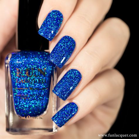 Image of How Deep Is Your Holo? - 12ml Blue Glitter Nail Polish, Sparkly Nail Polish, Holographic Glitter Nails, Blue Glitter Nails, Shimmer Nail Polish, Glitter Nails Acrylic, Glittery Nails, Nail Painting, Nail Shimmer