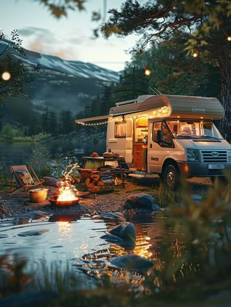 Cozy Camping, Camping Inspiration, Campervan Life, Camping Aesthetic, Nature Camping, Travel Van, Camp Life, Camper Life, Mountain Cabin