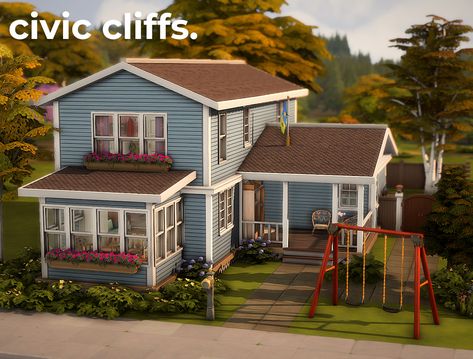 70s House Exterior, Sims3 House, Rectangle Building, Sims 3 Houses Ideas, 70’s House, Sims 2 House, Sims Freeplay Houses, Die Sims 4, 70s House