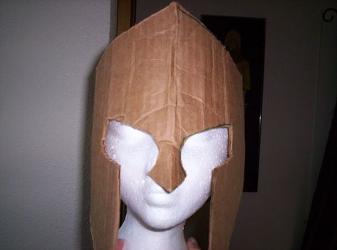 How to Make Spartan Armor From Cardboard: 8 Steps Cardboard Helmet, Roman Soldier Helmet, No Retreat No Surrender, Cardboard Decor, 300 Spartans, Greek God Costume, Spartan Armor, Cardboard Template, Cardboard Costume