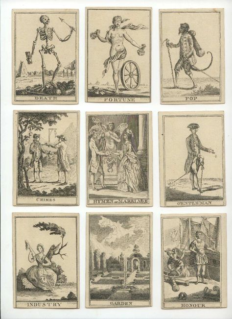 Tarot History Forum • View topic - Hooper's Conversation Cards 1775 Tarot History, Antique Tarot Cards, Creative Tarot Cards, Larp Diy, Fortune Cards, Alchemic Symbols, Fortune Telling Cards, Conversation Cards, Twelfth Night