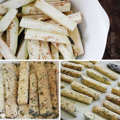 Baked Eggplant Sticks....use the whole egg though as using whites actually has less of a health benefit than the whole egg. Eggplant Sticks, Quick Marinara Sauce, White Eggplant, Crispy Eggplant, Weight Watchers Recipes, Baked Eggplant, Skinny Taste Recipes, Eggplant Recipes, Ww Recipes