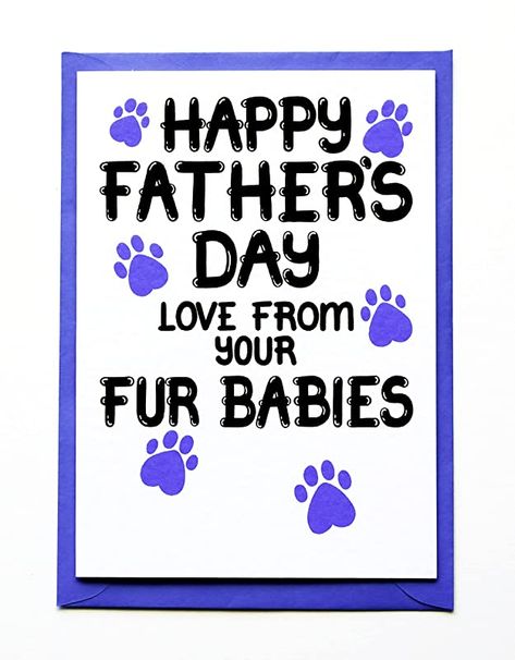 Fathers Day Card From Fur Babies, Father's Day Card For Dog, Cat Dad, Grandpa Thank You Greetings, Fathers Day Card, Blue Envelopes, Father's Day Card, Happy Father's Day, Fathers Day Cards, Personalized Card, Happy Father, Happy Fathers Day