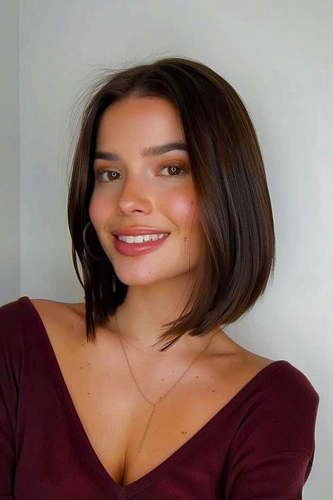 A sleek short straight bob hairstyle for 2024 Easy Straight Hairstyles, Love Styles, Straight Long Bob, Sleek Hairstyles, Oval Faces, Stay Fresh, Save For Later, Long Bob, Latest Hairstyles