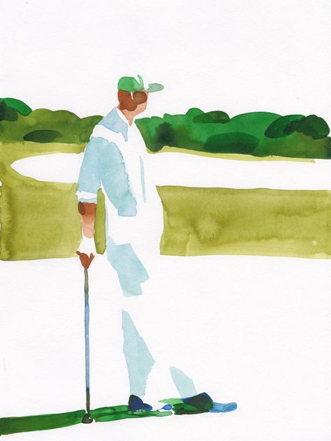 Augusta Golf Masters – Christoph Niemann The Masters Tournament, Golf Artwork, Christoph Niemann, Golf Painting, Augusta Golf, Masters Tournament, Golf Art, Original Ink Drawing, Human Figure Drawing