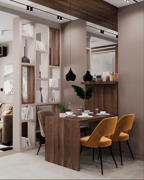 Dhoma Gjumi, Urban Modern Interior Design, Dining Interior, Small Apartment Interior, Small Apartment Design, Kitchen Remodel Design, Living Room Partition Design, Casa Container, Small Apartment Living