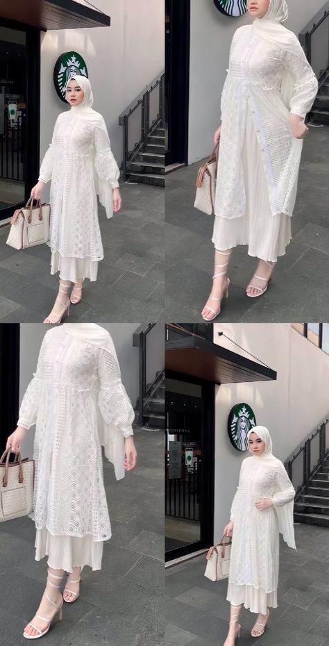 Outfit Hijab Casual Rok, Mix And Match Outfits Hijab, Mix And Match Outfit, Hijab Skirt, Outfit Lebaran, Dress Brokat Modern, Kebaya Modern Dress, Outfit Kondangan, Outfit Hijab Casual