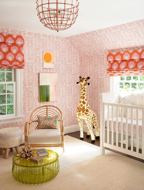 Orange Nursery, Stray Dog Designs, Contemporary Nursery, Nursery Room Design, Nursery Room Inspiration, White Nursery, Girl’s Room, Nursery Inspo, Nursery Crib