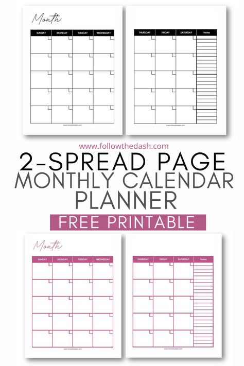 2 Page Calendar Printable Free, Two Page Monthly Planner Printable Free, Undated Calendar Template, 2024 Weekly Planner Printable Free, 2 Page Monthly Calendar Printable Free, Undated Planner Printables Free, A5 Monthly Calendar Printable Free, Monthly Planner Template Free Printable, Blank Monthly Calendar Printable Free