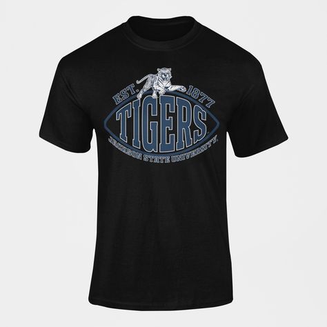 Jackson State University Tigers Blue Football Est 1877 Jackson MS Short Sleeve T-Shirt Product Details Show your school spirit in this Jackson State University Tigers Blue Football Est 1877 Short Sleeve T-Shirt. Featuring Jackson State University and its iconic tiger mascot, this shirt is perfect for football season and beyond! Features: Retail fit Unisex sizing Disclaimer: Colors may appear different than they appear online. Shirt brand may vary based on inventory availability. Product Descript Tiger Mascot, Jackson State University, Jackson Ms, Jackson State, Blue Football, Brand Style, Football Season, School Spirit, Shirt Brand