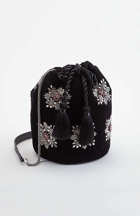 Velvet Drawstring Bag, Astra Core, Beaded Snowflake, Drawstring Purse, Embellished Bags, Beaded Snowflakes, Embroidery Bags, Ladies Clutch, Embroidered Bag