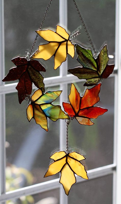 Fall Leaves Stained Glass Pattern, Stained Glass Fall Leaves, Stained Glass Thanksgiving, Fall Stained Glass Patterns, Fall Stained Glass Ideas, Stained Glass Turkey, Pantry Storage Solutions, Witchy Halloween Decor, Lavish Bedroom