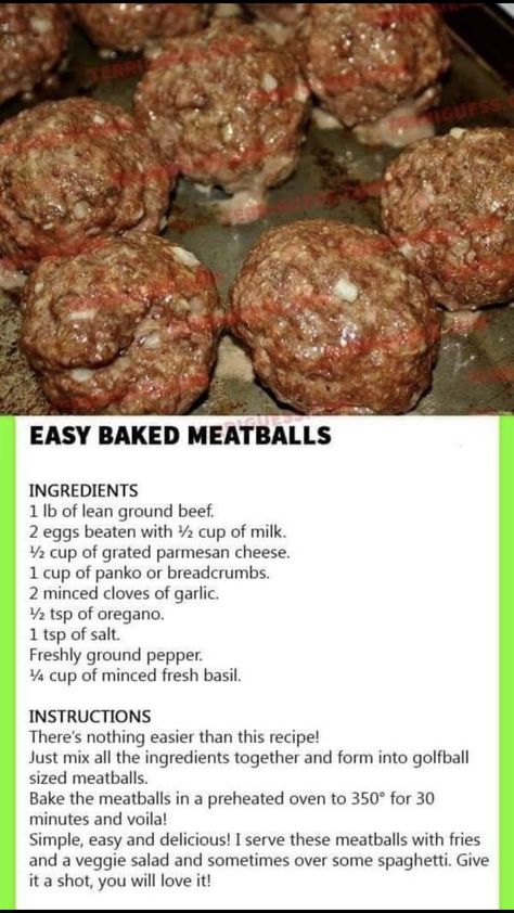 Ground Beef Meatball Recipes, Meatball Recipes Baked, Beef Meatball Recipes, Easy Recipes With Ground Beef, Dinner Easy Recipes, Baked Meatballs, Beef Recipes For Dinner Easy, Meatball Recipes Easy, Recipes For Dinner Easy