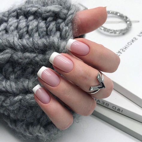 French Manicure Nails, French Tip Acrylic Nails, French Acrylic Nails, Classic Nails, Elegant Nails, Dream Nails, Short Acrylic Nails, Best Acrylic Nails, Square Nails