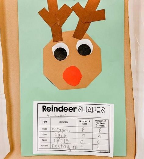 Christmas 2d Shape Activities, Reindeer Shapes, Shapes Math, 2d Shapes Activities, Hallway Displays, Math Sheets, Math Crafts, Christmas Math, 2d Shapes