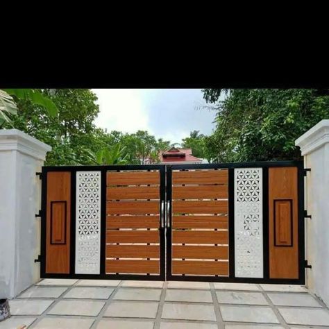 Main Gate designs ✨️| Door Designs ✨️ . . . . . . #door #doordesign #doordesigns #irongatedesign #doubledoor #wroughtirongate #doorstyle #sethiglassplywood #trendingdesign #populardesigns #homedecor #trendingpost #reelitfeelit #explorepage #viralpost #fypシ゚viralシfypシ゚viralシalシ #budget2024 #kitchengadgets #famousfood #hardikpandya #bodybuildingtips Pagar Sliding, Outdoor Sitting Ideas, Compound Gate Design, Compound Wall Gate, Entrance Gate Design, Compound Gate, Modern Steel Gate Design, Main Gate Designs, Wall Gate