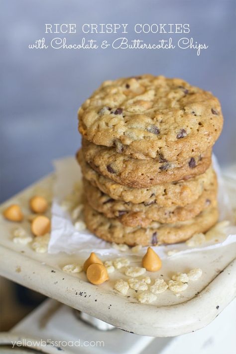 Rice Krispie Chocolate Chip Cookies | YellowBlissRoad.com Rice Crispy Cookies, Candy Corn Rice Krispie Treats, Rice Krispies Cereal, Yellow Bliss Road, Corn Rice, Cookies With Chocolate, Cake Mug, Crispy Cookies, Make Cookies