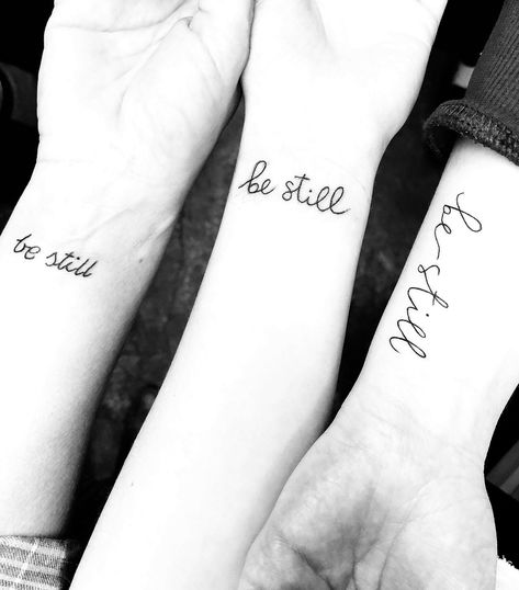 be still tattoo Be Still Wrist Tattoo, Be Still Tattoo With Cross, Be Still Tattoos For Women, Tattoo Be Still, Be Still Tattoo Font, Alaska Tattoos, Still Tattoo, Agape Tattoo, Be Still Tattoo