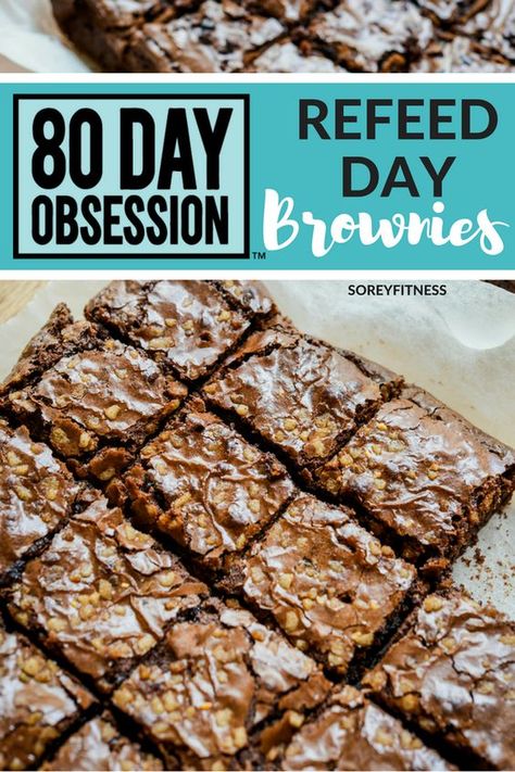 80 Day Obsession's Refeed day isn't a cheat day, BUT you can seriously have brownies for breakfast if you want! Get the recipe for Autumn-Approved 80 Day Obsession brownies! #80dayobsession #autumncalabrese #fixate Fixate Dessert Recipes, 80 Day Obsession Recipes, Shakeology Brownies, 80 Day Obsession Meal Plan, 21 Day Fix Desserts, Fixate Recipes, 80 Day Obsession, 21 Day Fix Meal Plan, Beachbody Recipes