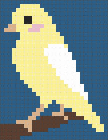 Bird Knitting Chart, Bird Pixel Art, Animal Pixel Art, Wings Feathers, Birds Pet, Plastic Canvas Box Patterns, Animals Cross Stitch, Character Blankets, Crochet Bird Patterns