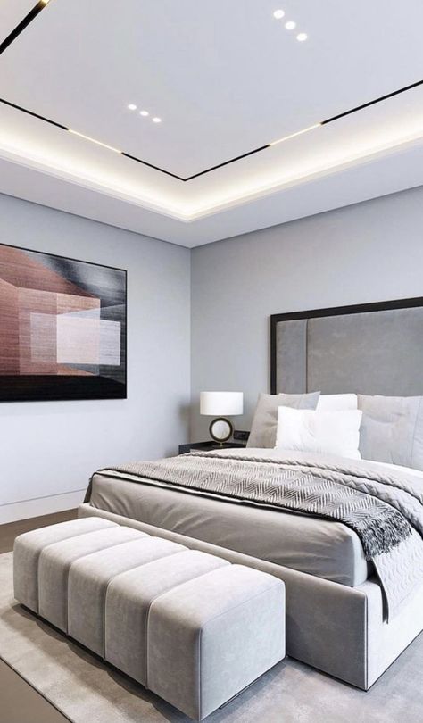 Wall Ceiling Design For Bedroom, Ceiling Knauf Design, Bedroom False Ceiling Design 2023, New Ceiling Design Living Rooms Simple, Linear Lighting Ceiling Living Rooms, Linear Lights Ceiling, Minimalist Ceiling Design Bedroom, Linear Ceiling Design, Plain Ceiling Design Bedroom