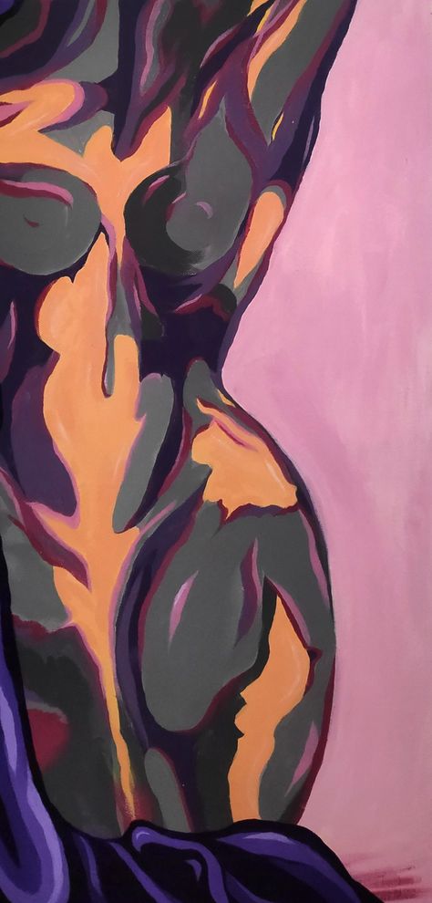 Woman's body painting purple shades abstract acrylics canvas Purple Body Painting, Abstract Body Painting, Female Body Paintings, Painting Purple, Purple Shades, Tablet Wallpaper, Female Body, Body Sculpting, Painting Abstract