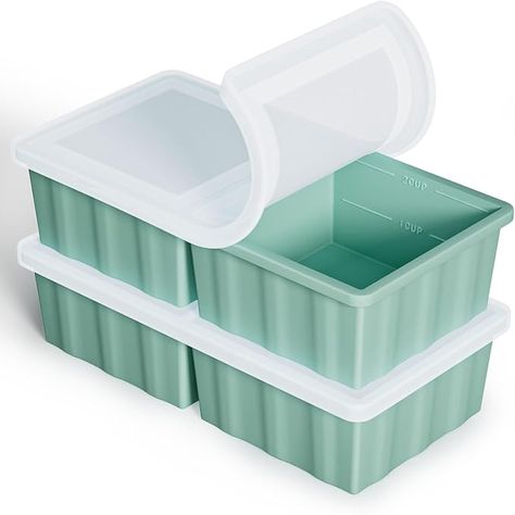 Amazon.com: Silicone Freezer Tray for Soup Ice Cubes: 2-Cup Freezing Tray for Meal Prep - 2 Pack Silicon Soup Portion Freeze Tray Make Stock Souped Ice Cube: Home & Kitchen Soup Cubes, Broths Soups, Liquid Meals, Pop Cubes, Tiny Room, Freezer Organization, Freezer Containers, Silicone Tray, Dark Home Decor