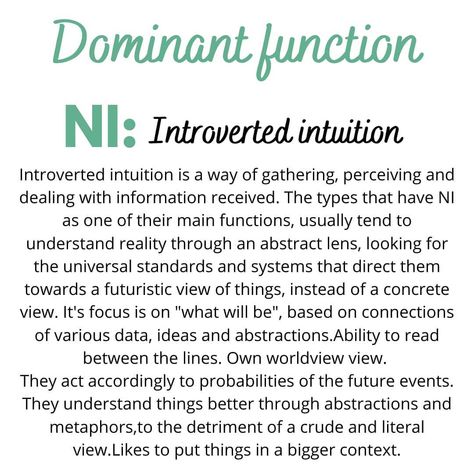 Ni Cognitive Function, Ni Function, Infj 5w4, Infj Functions, Mbti Functions, Rarest Personality Type, Infj Mbti, Cognitive Functions, Infj Personality Type