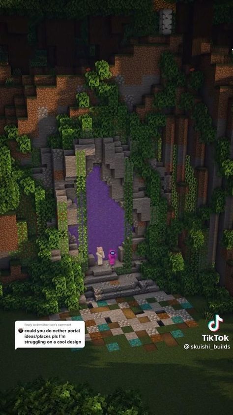 Minecraft Portal, Nether Portal, Minecraft Decoration, Rumah Minecraft Sederhana, Portal Design, Minecraft Structures, Bangunan Minecraft, Minecraft Cottage, Easy Minecraft Houses