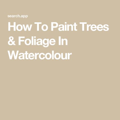 How To Paint Trees & Foliage In Watercolour Outline Sketches, Paint Trees, Painting Trees, How To Paint, Painted Wood, Tree Painting, Affiliate Links, Painting On Wood, Watercolor Painting