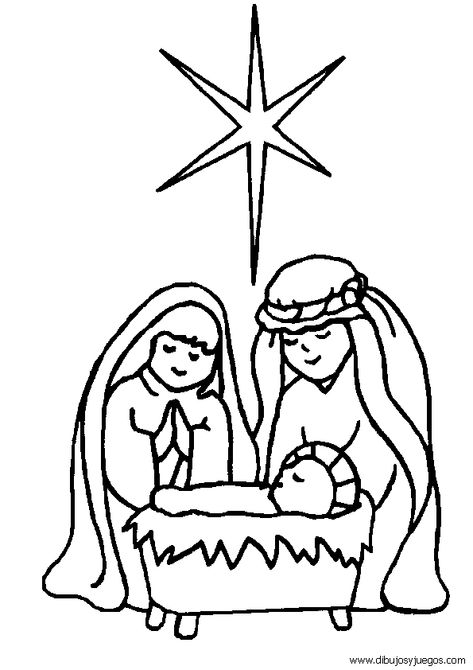 dibujo-de-nacimiento-de-jesus-nazaret-002 | Dibujos y juegos, para ... Jesus Kids, Simple Nativity, Jesus In A Manger, Nativity Coloring Pages, Jesus Coloring Pages, Sunday School Coloring Pages, Santa Klaus, Free Christmas Coloring Pages, Christmas Manger