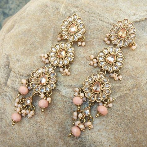 Salwar Suit For Wedding, Fancy Items, Dress Anarkali, Lehenga Dress, Suit For Wedding, Fashion Ecommerce, Bold Statement Jewelry, Anarkali Salwar, Peach Earrings