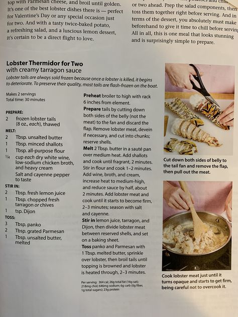 Lobster thermador for two with creamy tarragon sauce.  Cuisine Copycat Red Lobster Tarter Sauce, Thermidor Sauce, Shrimp And Lobster Chowder Longhorn, Thermador Lobster, Bisque Soup Recipes, Lobster Thermidor, Bisque Soup, Lobster Dishes, Lobster Meat