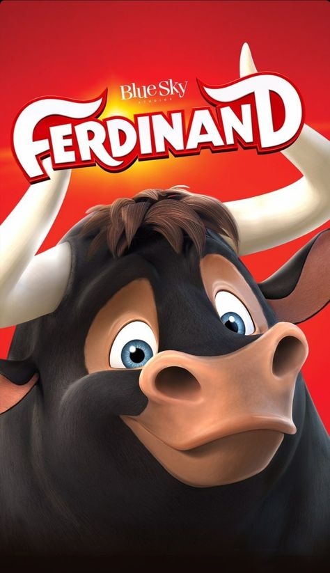 The Story Of Ferdinand, Nursery Disney, Ferdinand The Bull, Ferdinand The Bulls, Animated Cute, Male Cartoon, Male Cartoon Characters, Blue Sky Studios, Cartoon Drawings Disney