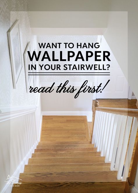 Wallpaper A Stairwell, Wallpapered Entryway With Stairs, Closed Staircase Wallpaper, Wallpaper At Top Of Stairs, Painting Tall Walls On Stairs, Farmhouse Wallpaper Stairwell, Wallpaper In Upstairs Hallway, Wallpaper In Hallway Stairways, Wallpaper Stairwell Hallway