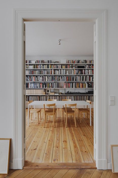 Apartment Curtains, Floor To Ceiling Bookshelves, All White Bathroom, Berlin Apartment, Architecture Magazines, Victorian Design, House Goals, Apartment Interior, Interior Spaces