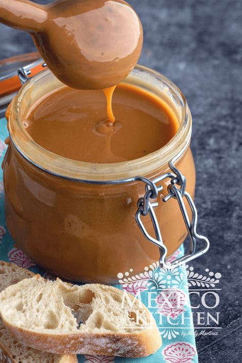 Learn how to make this one-of-a-kind Cajeta with only four ingredients and enjoy the satisfying journey of Mexican culinary traditions. Cajeta Recipe, Mexican Caramel, Mexico In My Kitchen, Mexican Sauces, Traditional Mexican Desserts, Sticky Candy, Recipe Mexican, Popular Desserts, Mexican Cooking