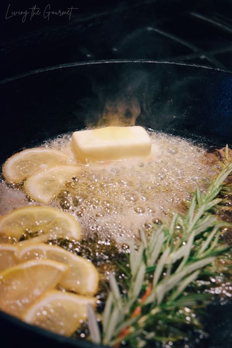 Rosemary Butter Pasta - Living The Gourmet Pasta With Rosemary, Brown Butter Rosemary Sauce, Rosemary Butter Sauce, Rosemary Pasta Recipes, Butter Herb Pasta, Recipes With Rosemary, Lemon Herb Pasta, Rosemary Chicken Pasta, Cappellini Pasta